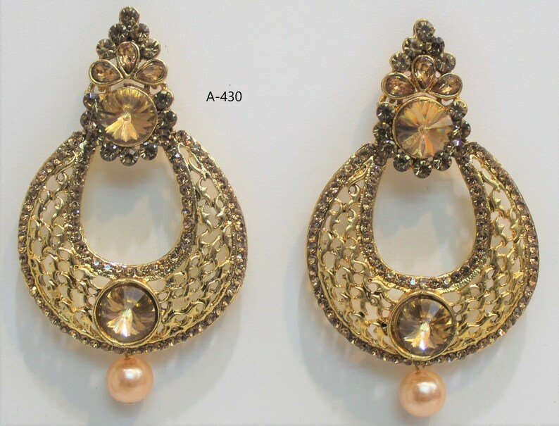 Indian Bollywood Gold Plated Earring Jumka Jumki Drop Traditional oxidized