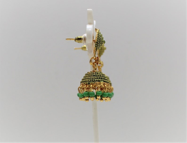 New Indian Pakistani Bollywood Gold Dangle Jhumka Earrings Jhumki Jewellery