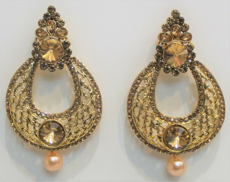 Indian Bollywood Gold Plated Earring Jumka Jumki Drop Traditional oxidized