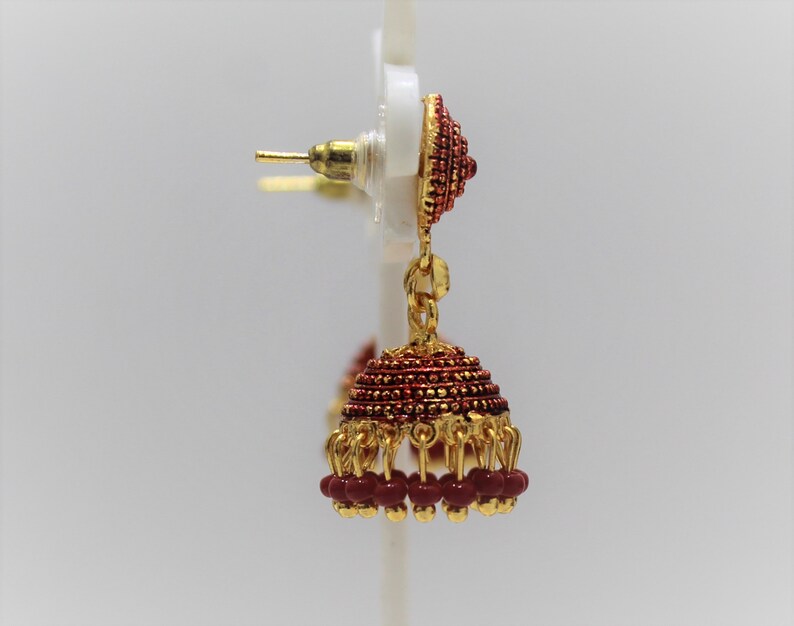 New Indian Pakistani Bollywood Gold Dangle Jhumka Earrings Jhumki Jewellery