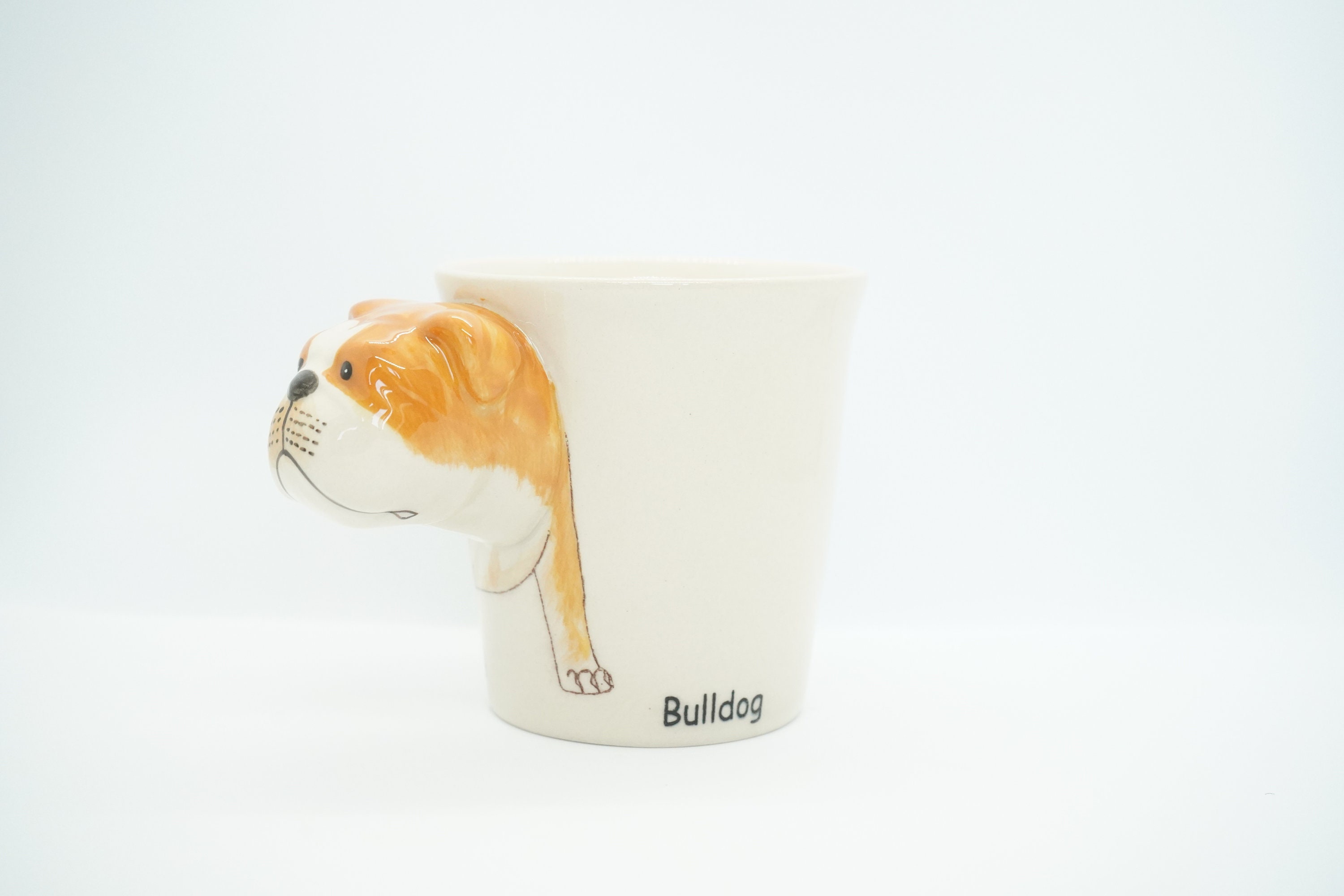 Bull Dog Head MugsAnimal Heads Mugs Ceramic MugsHandprinted Etsy