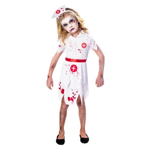 Kid's Zombie Nurse Costume for Halloween, Spooky Zombie Nurse, Girls Zombie Nurse  Costume With Accessories, Nurse Halloween Costume 9-10yrs - Etsy