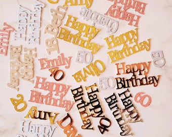 Gold Glitter 76th Birthday Confetti - 200pcs Number & Round Cutouts For Anniversary Party Decor