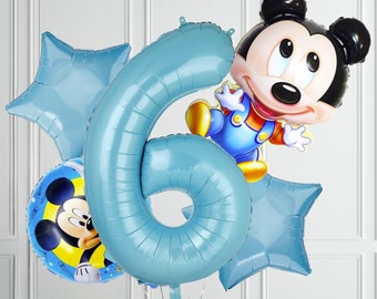 Hongkai Blue Minkey Mouse 3rd Birthday Boy Decoration Foil Balloons Set
