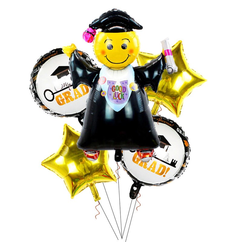 5 Piece Graduation Foil Balloons Set 2021 Graduation Balloon Etsy