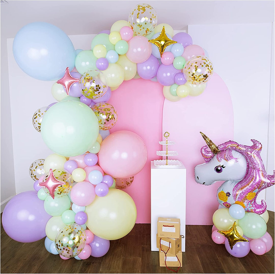 Magical Unicorn Rainbow Macaron Balloons Garland Arch Kit For Pastel Baby  Shower Birthday Ice Cream Party Children's Party Decorations
