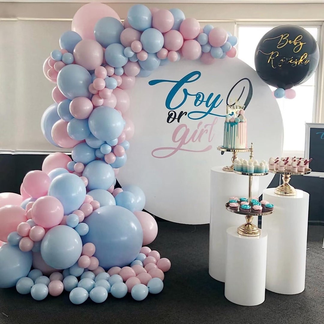 Gender Reveal Balloon Garland Arch, Pink and Blue Baby Shower, Giant
