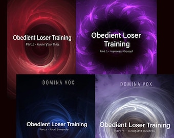 Obedient Loser Training – Complete 4-Part Bundle | Domina Vox Hypnosis Audios & Scripts | Digital Download