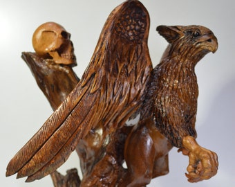 Griffin Wood Carving Etsy