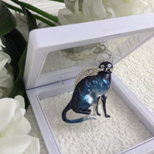 NEW Super Cute Kitty Brooch For Scarves Wraps Pashimnas, Suitable For Birthday, Wedding Blue