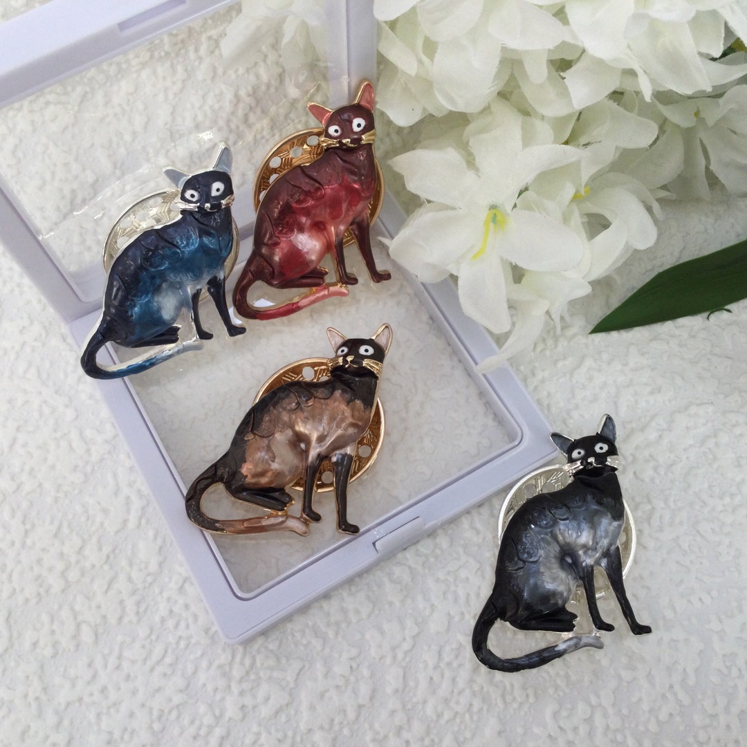 Broche Magnétique Artistique En Forme De Chat Multicolore - Neuf Avec étiquettes - Bijou Fantaisie Original