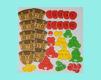 Fall Apple Felt Board Set, Preschool Math, Toddler Counting Activities