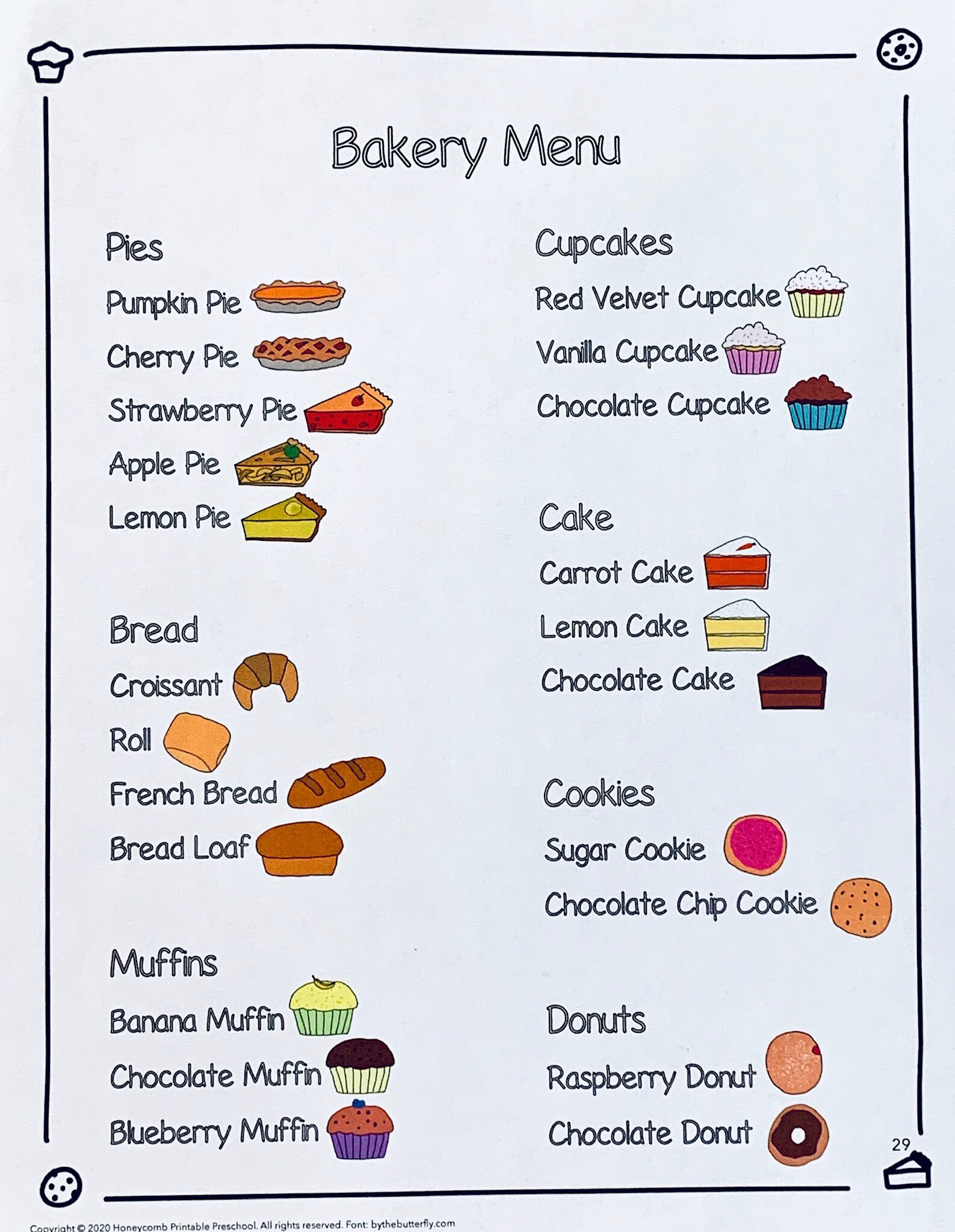 Preschool PreK Bakery Theme Pack Bakery Lesson Plans Kids - Etsy.de