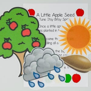 Apple Seed Felt Board Song Set: Circle Time Fall Activity, Apple Life Cycle