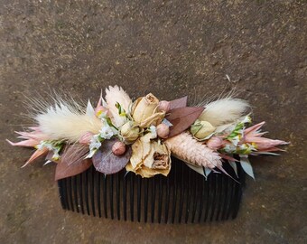 Hair comb from dried flowers 'vintage'