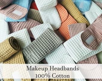 Spa Headband, Beauty Headband, Makeup Headband, Skincare Headband, Face Wash Headband, Velcro Convenient Style,  cotton 100%