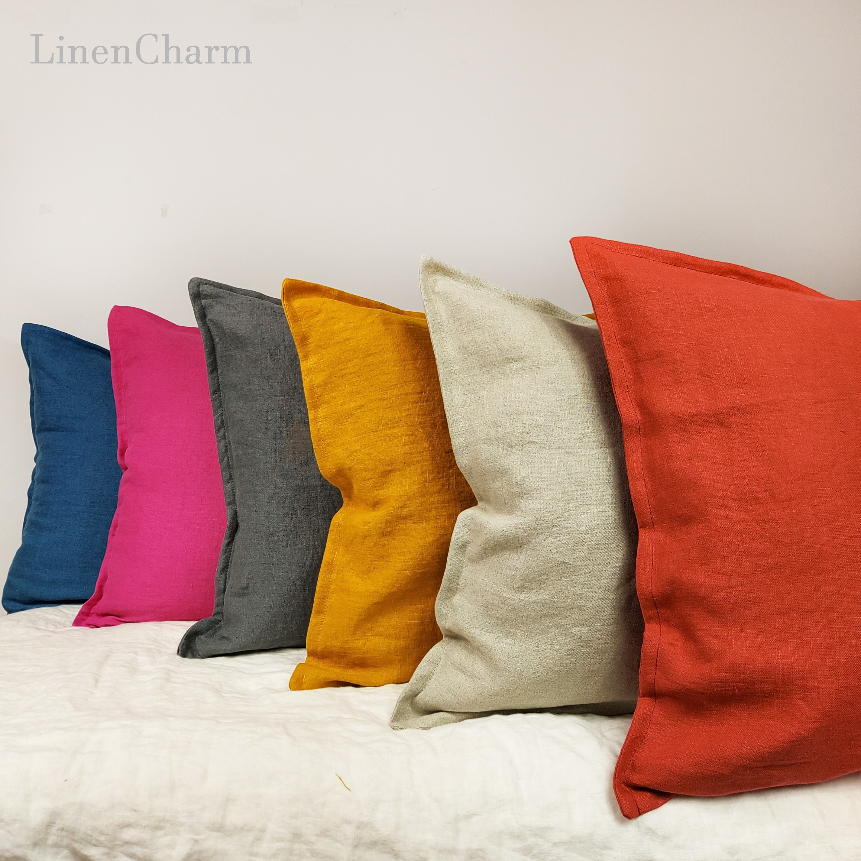 Linen Cushion Cover Decorative Cover Invisible -