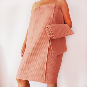 Sauna Set, Pareo Wrap für Frauen + Handtuch, verschiedene Farben, Pareo für Sauna, Baumwolle 100% Baumwolle, Spa Wrap Baumwolle, Waffel Handtuch