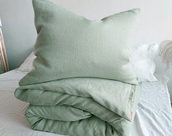 Stonewashed Linen Bedding Set, Various Colors, Linen Duvet Cover, Linen Pillowcase, Single Bedding Set, Bedding Set, Soft Linen Bedding Set