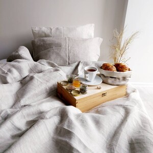 Natural linen bedding set, duvet cover set, natural linen color, stonewashed linen bedding, duvet cover + 2 pillowcases