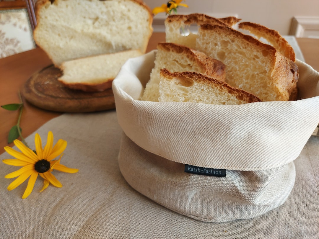 Bread Bag, Natural Linen Bread Basket, Linen Bowl, Linen Bag for Sweets