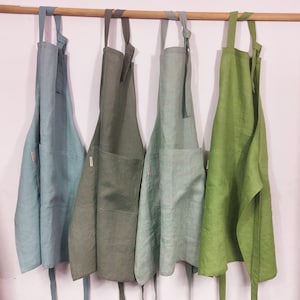 Linen Apron, Linen Apron with Pocket, Apron for Men, Apron Women, 100% stonewashed linen, Cooking Apron, Kitchen Apron, Gardening Apron