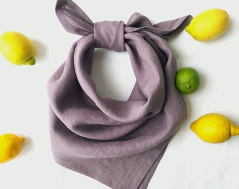 Bandana en lin, foulard en lin 70 x 70 / 27 x 27 po., écharpe en lin, bandana en lin pour homme, bandana en lin pour femme, cadeau pour elle, cadeau pour lui