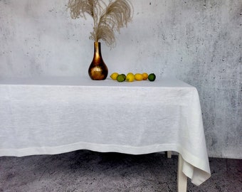 Linen tablecloth, White linen tablecloth, Red linen tablecloth, Green linen tablecloth, Durable linen tablecloth stonewashed, Table cover