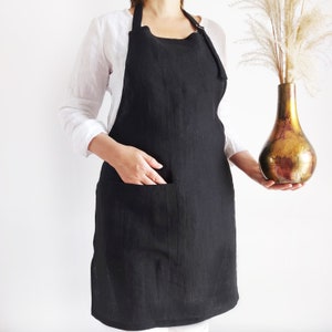 Stonewashed linen apron, Colors, Apron with pocket , Linen apron, 100% linen, Kitchen apron,Pinafore apron, Aprons for women, Aprons for men zdjęcie 9