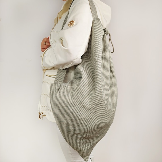 Linen Laundry Bag With Shoulder Straps Laundry Backpack 