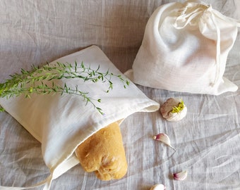 Linen bread bag, Linen bag for bakery, Linen bag for sweets, Linen bag for buns, Bag for fruits, Bag for vegetables, Bag for nuts, Bread bag