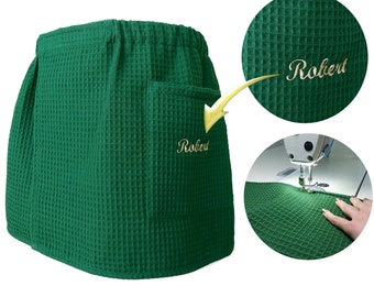 Personalized Towel Wrap for Men, Embroidered Name, XS–6XL, Sexy Kilt Bath & Spa Wrap, Bachelor Pool Party Gift for Him