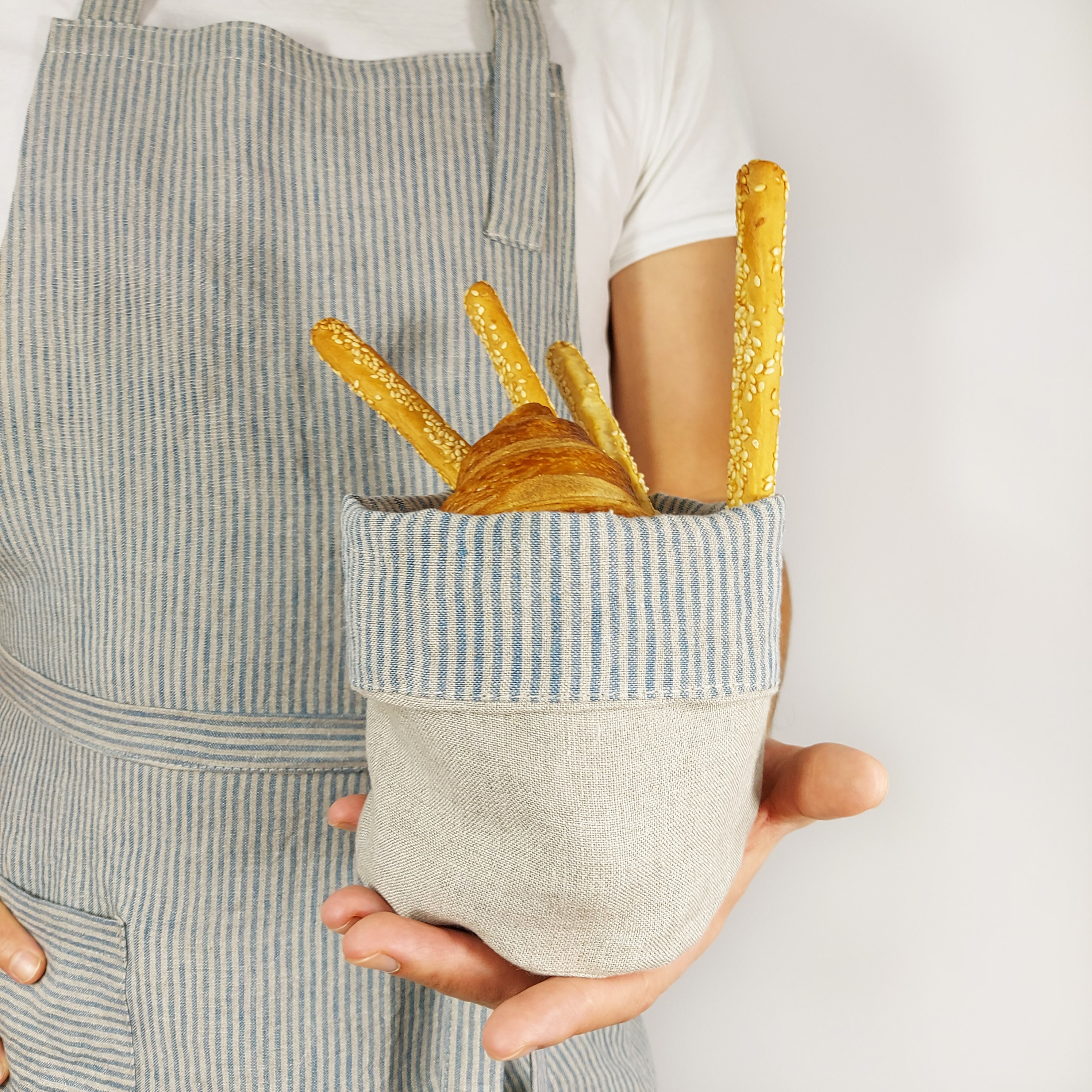 Bread Bag, Natural Linen Bread Basket, Linen Bowl, Linen Bag for Sweets