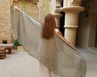 100% European Linen Scarf – Stonewashed, Lightweight Wrap – Handmade Unisex Accessory