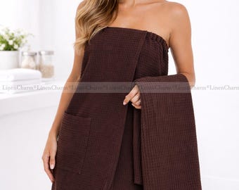 Spa SET Wrap XS-6XL for Women + Towel, Sauna Pareo, Peignoir for spa salons, cotton 100%, Pool party towel, Spa Wrap, Spa Towel, Body Wrap