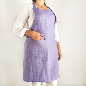 Stonewashed linen apron, Colors, Apron with pocket , Linen apron, 100% linen, Kitchen apron,Pinafore apron, Aprons for women, Aprons for men zdjęcie 8