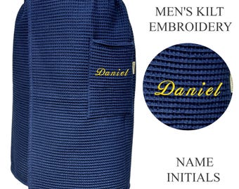 Personalized Spa Towel Wrap for Men, Embroidered LOGO Text  XS-6XL, Sauna Kilt, Spa salons, Pool Party Towel, Cotton Spa Towel Wrap, Bulk