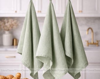 Linen tea towel, Linen hand towel, Soft linen towels, Hand towel, Soft linen towels, Dish towel, Kitchen towel set, Kitchen towel set