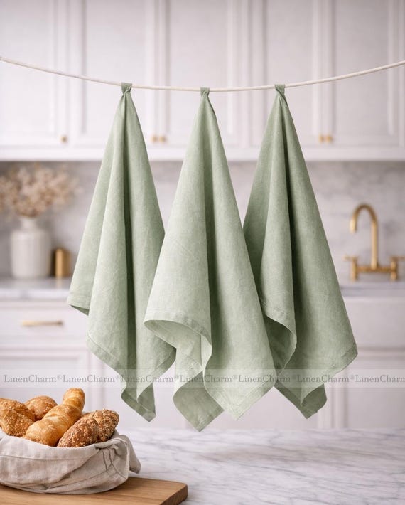 Linen tea towel, Linen hand towel, Soft linen towels, Hand towel, Soft linen towels, Dish towel, Kitchen towel set, Kitchen towel set