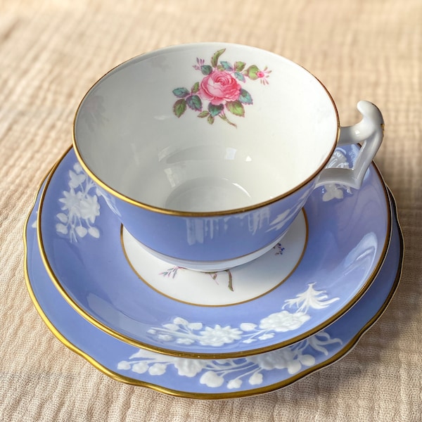 Vintage Spode England Maritime Rose 3-teiliges Set Teetasse Untertasse Brotteller