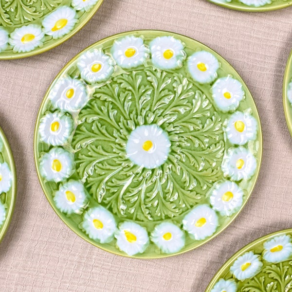 Antique SMF Schramberg Germany Majolica Daisies Plate 1175 8