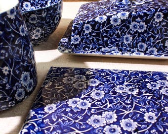 Burleigh Dark Blue Calico バタ-デイッシュ Burleigh Ware Patterns | Burleigh Pottery – tagged 