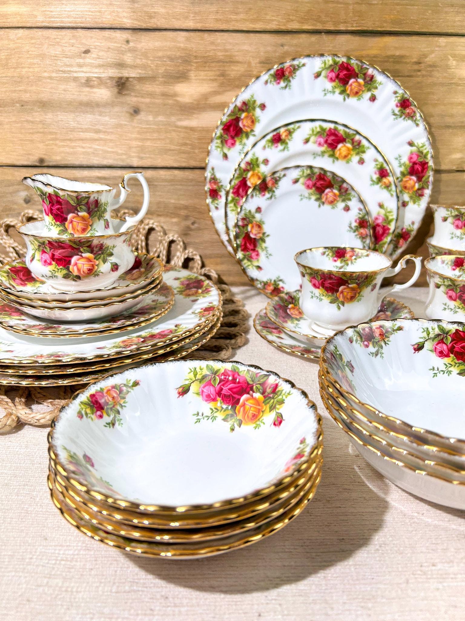 Royal Albert Bone China Old Country Roses Tea Set 1962 - Etsy