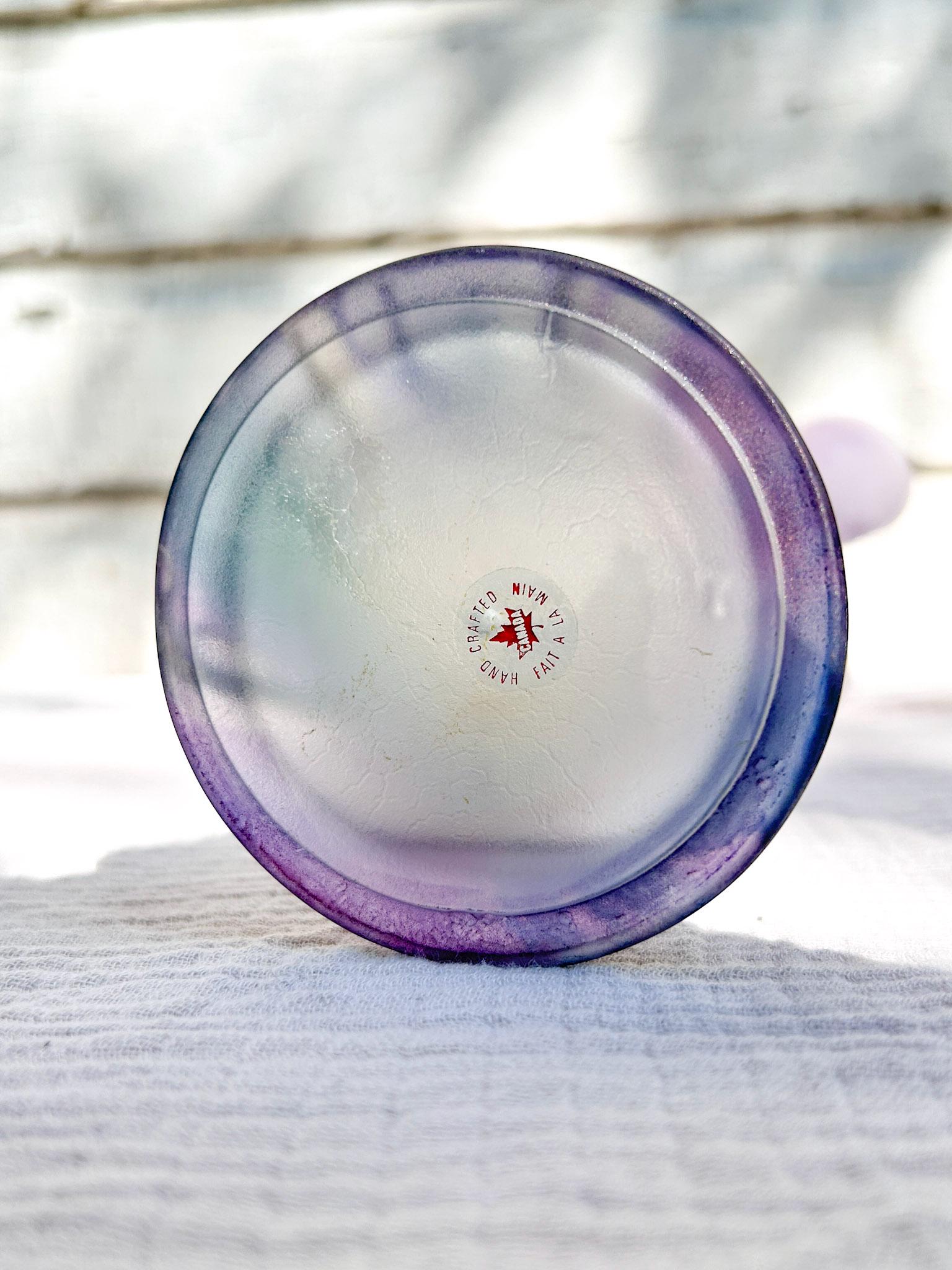 ヴィンテージ カナダ製 Rueven アートガラス ハンドペイント花瓶