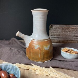 Studio Art Pottery Signed Nuka Glaze Stoneware Pot with Stopper
