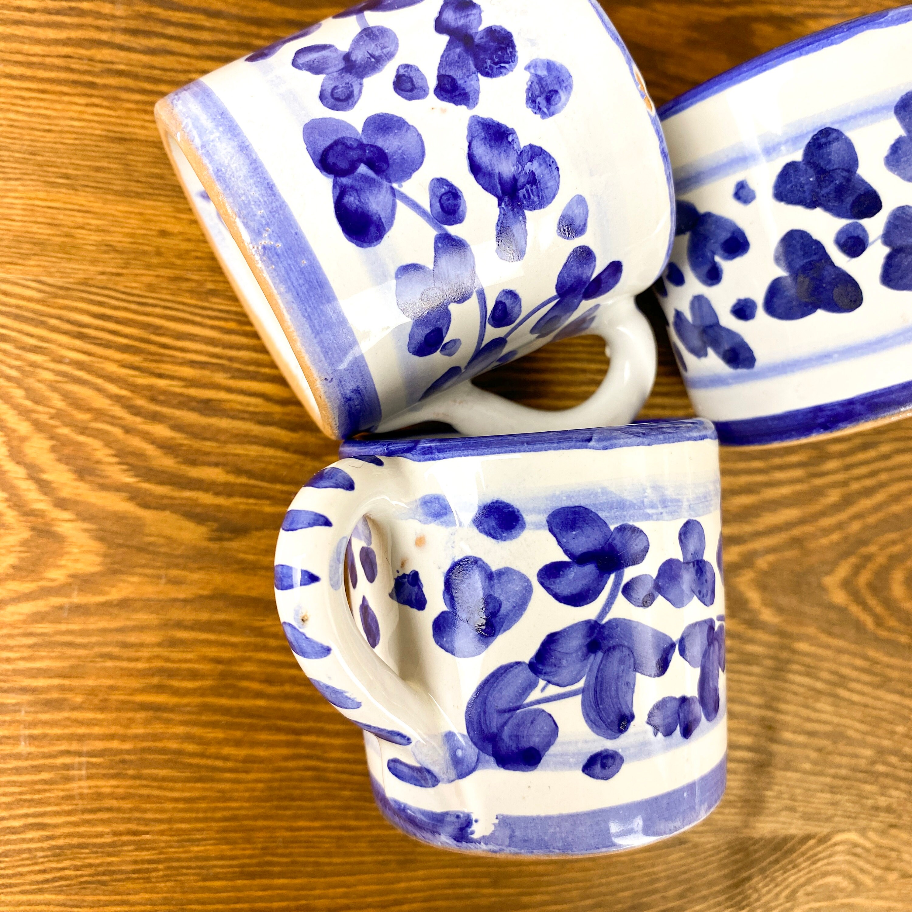 Vintage Deruta Italy Hand Painted Espresso Cups White & Blue Etsy Canada