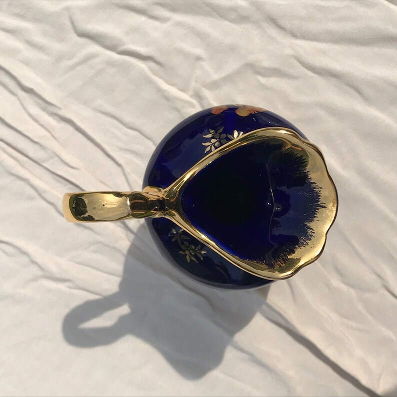 Limoges Cobalt Blue and Gold Ash Tray, Jug and Vase Etsy Canada