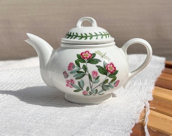 Tetera personal Portmeiron Botanical Garden Rhododendron, pequeña pieza decorativa vintage.