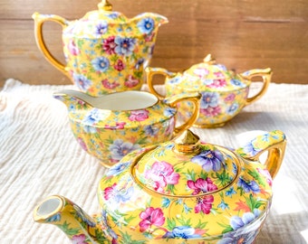 Vintage James Sadler Ware England China Yellow Sophie Chintz Vintage James Sadler Ware England China Yellow Sophie Chintz