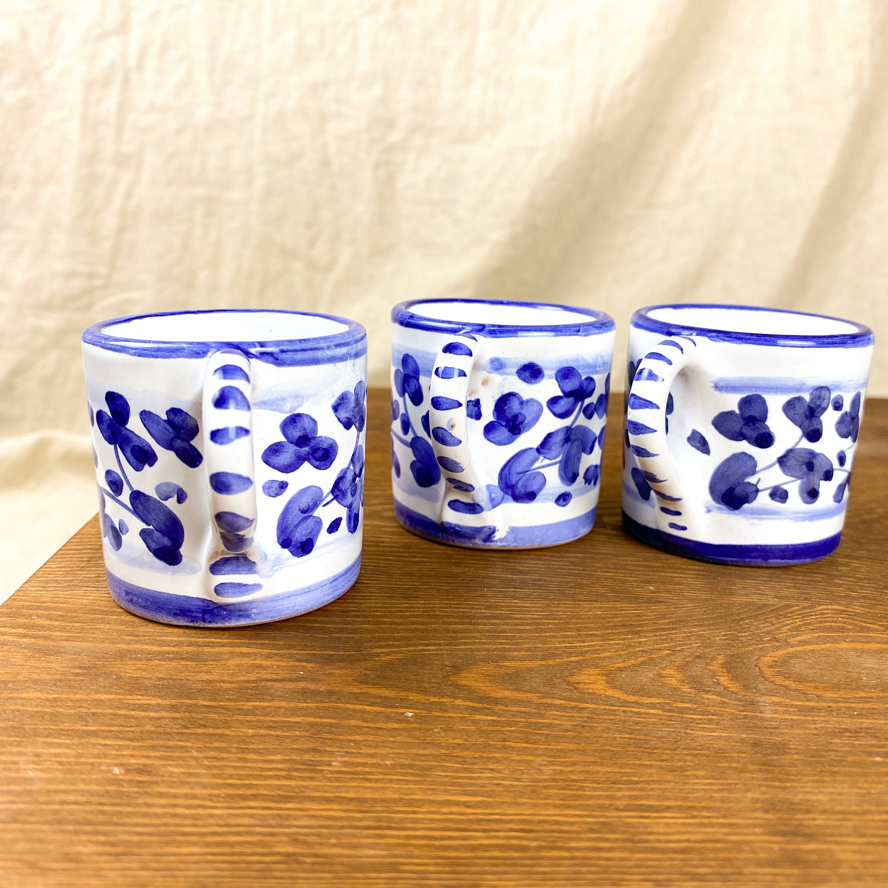 Vintage Deruta Italy Hand Painted Espresso Cups White & Blue Etsy Canada